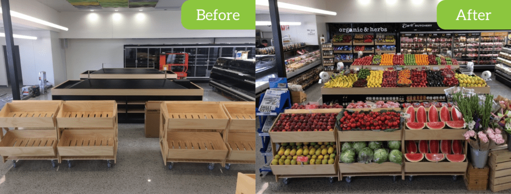 Fruitlink Before and After Merchandising